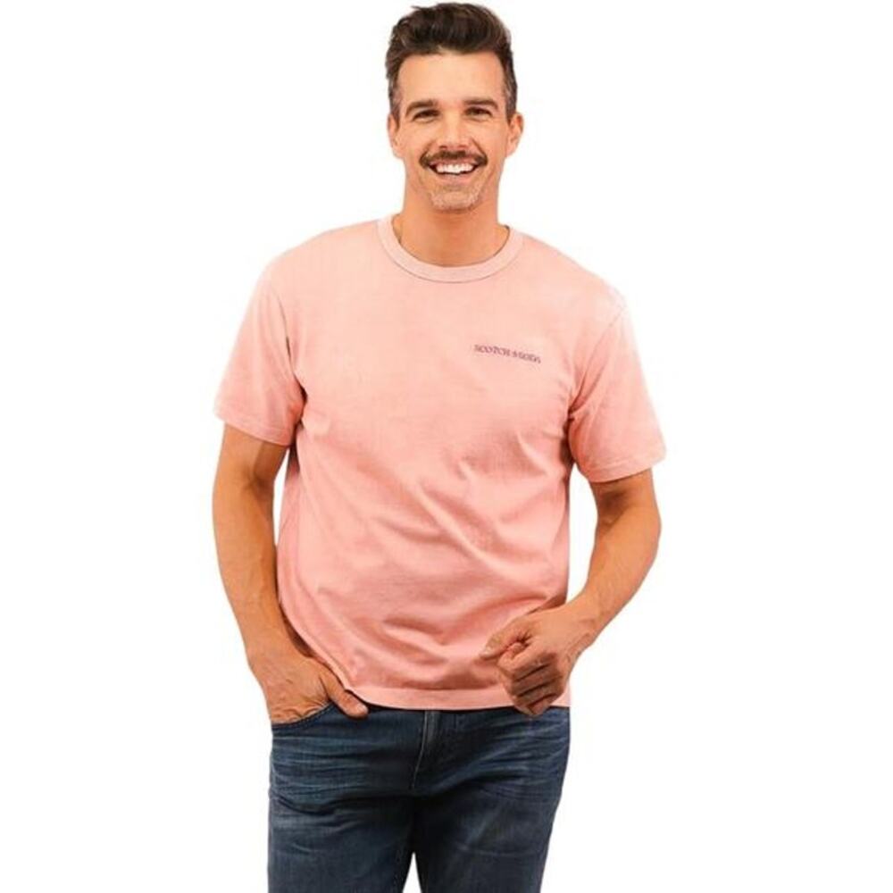 SCOTCH & SODA Men's Pink T-Shirt Size L